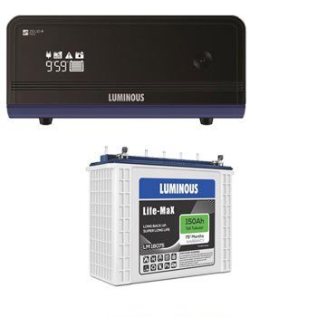 Luminous 1100VA Home Inverter UPS + 150AH  Tall Tubular Battery Combo